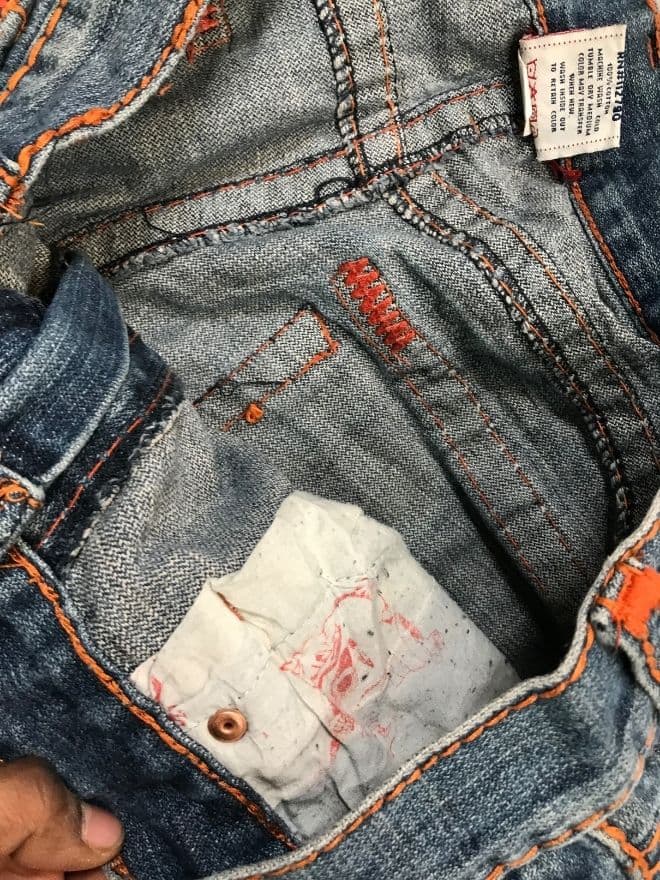 Vintage True Religion Inspired Embroidered Bootcut Jeans | Size 34 | Blue Denim — image 5 of 11