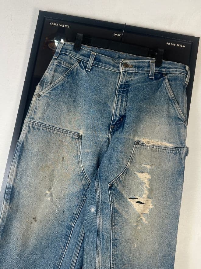 Vintage Carhartt B73-DST Double Knee Workwear Denim | Size 34 — image 7 of 8