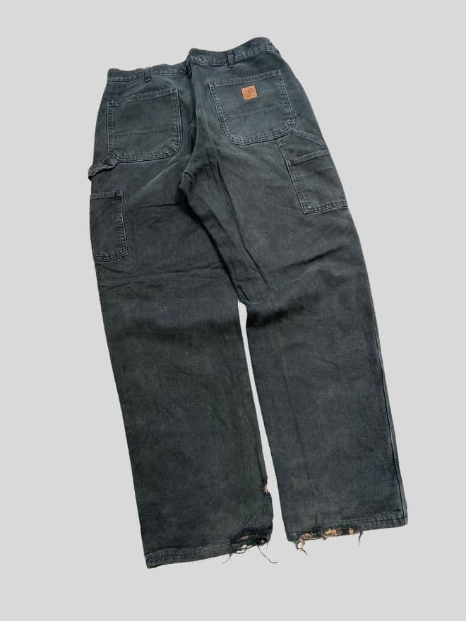 Vintage Carhartt Blanket Lined Carpenter Denim – Black Avant-Garde Fit (Size 34) thumbnail 4