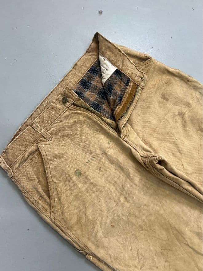 Vintage Carhartt B111 BRN Blanket Lined Carpenter Denim — image 9 of 10