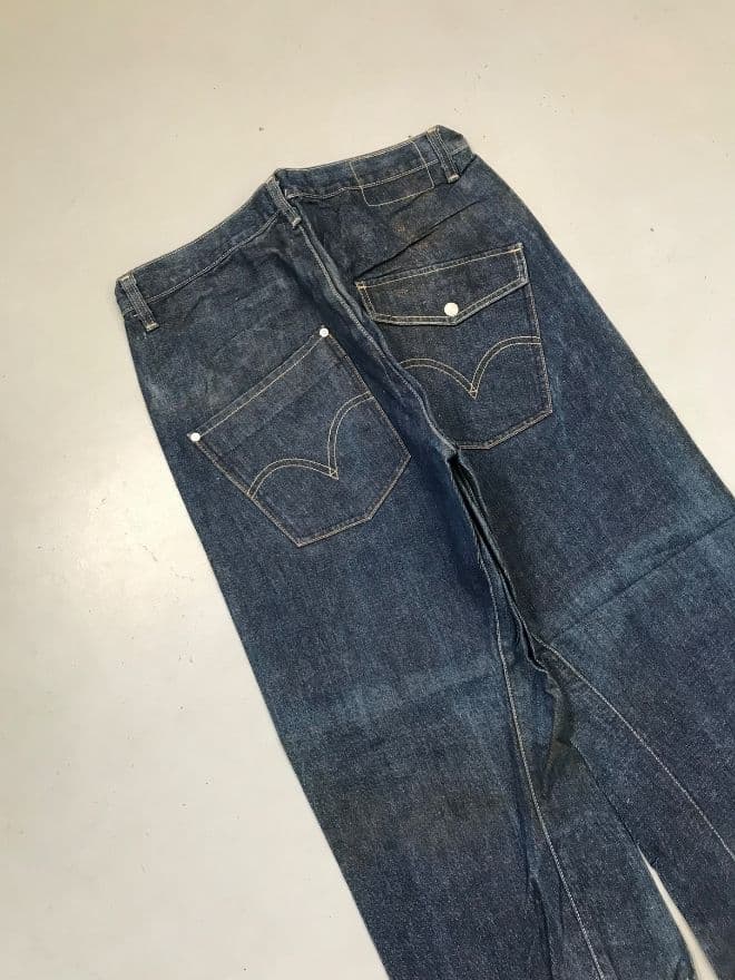 Vintage Levi's Engineer Jeans – Blue Denim – Men’s 34 (US 34 / EU 50) – Distressed Avant-Garde — image 6 of 10