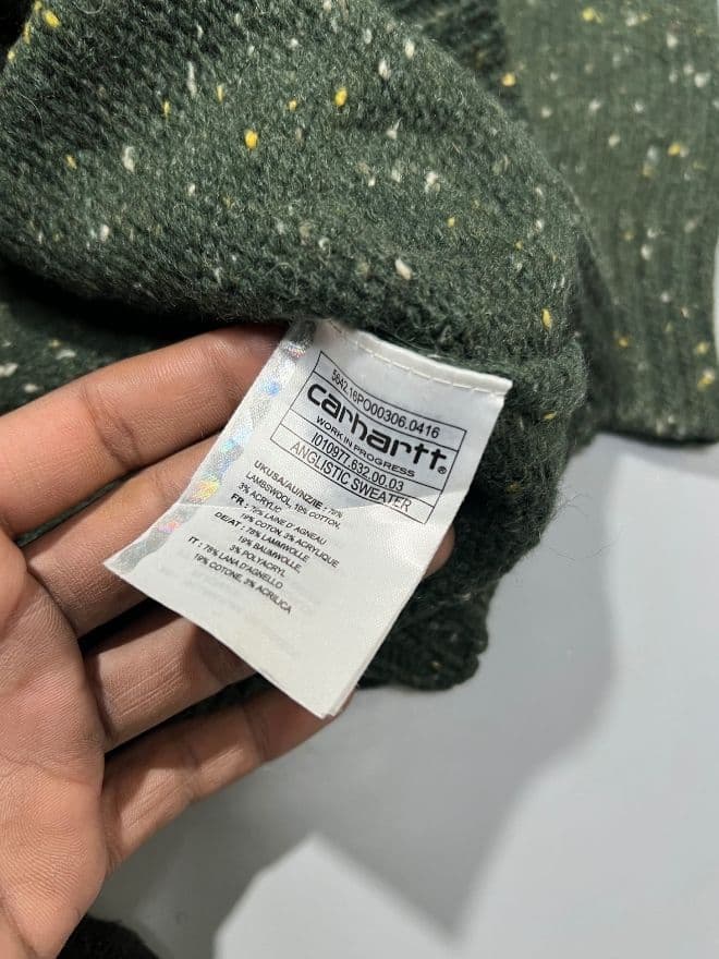 Carhartt × Vintage – Green Speckled Knit Sweater – Size M — image 8 of 8