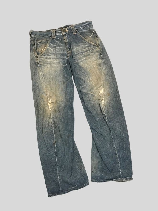 Vintage Levi’s Engineer Jeans Buckle Belt Denim – Size 32 — image 8 of 12