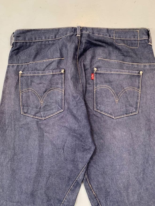 Vintage Levi’s Engineer Jeans – Men’s 34x31.5 – Blue Denim – Distressed – Made in USA Style — image 6 of 12