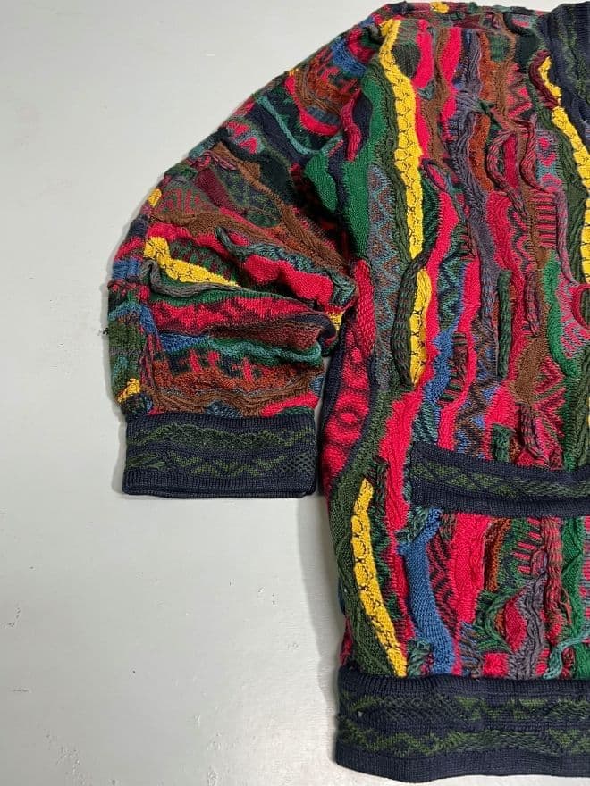Vintage Coogi 3D Multicolored Knit Cardigan (M) — image 8 of 9