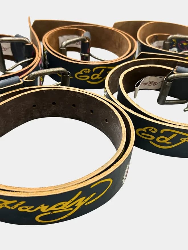 Vintage Ed Hardy Graphic Leather Belt – Y2K Tattoo Style — image 7 of 9