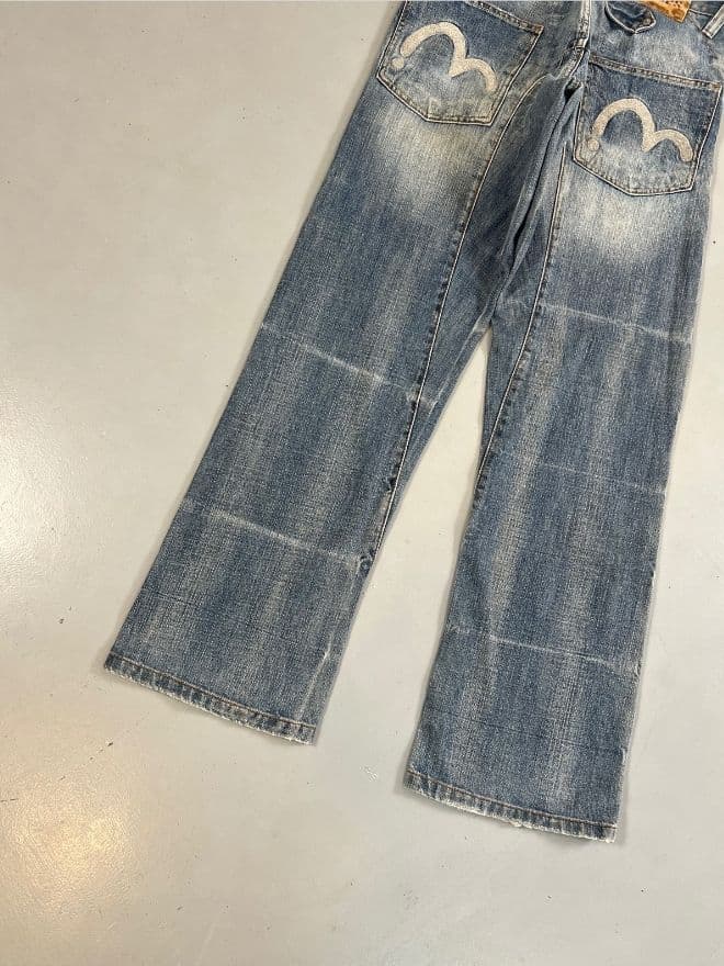 Vintage Evisu-Inspired Buckle Belt Denim | Size 30 — image 5 of 11