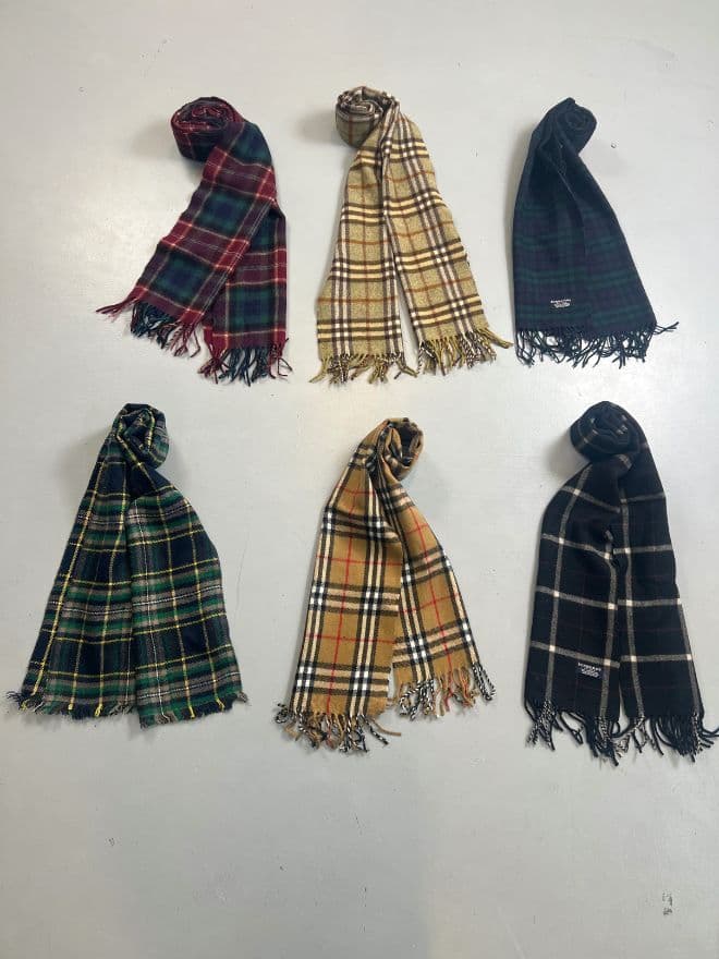 Bundle of Vintage Burberry Multicolour Check Scarves thumbnail 2