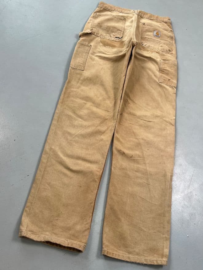 Vintage Carhartt B01 BRN Double Knee Workwear Pants – Size 30 — image 8 of 12