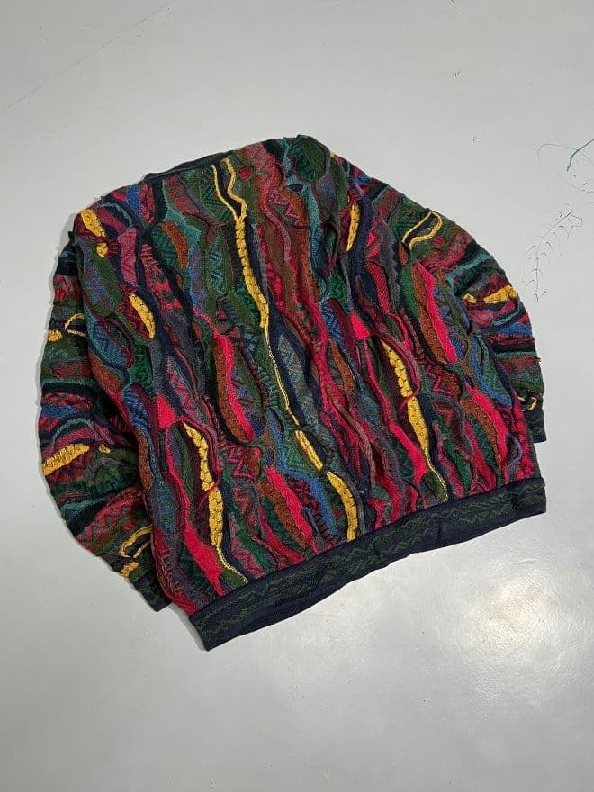 Vintage Coogi 3D Multicolored Knit Cardigan (M) — image 9 of 9