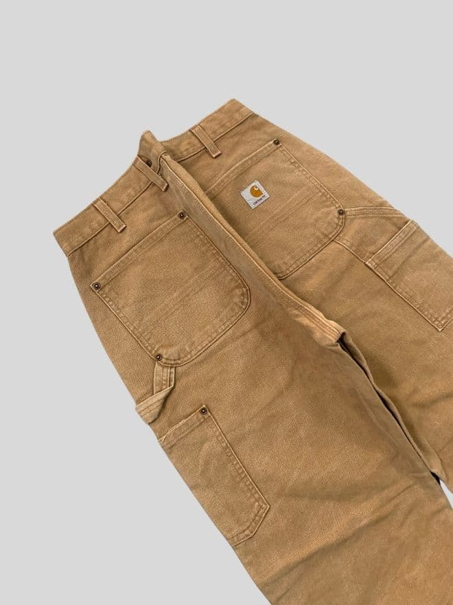 Carhartt Vintage Double Knee Denim – Beige – Size 33 – Paint Splatter Workwear — image 5 of 8