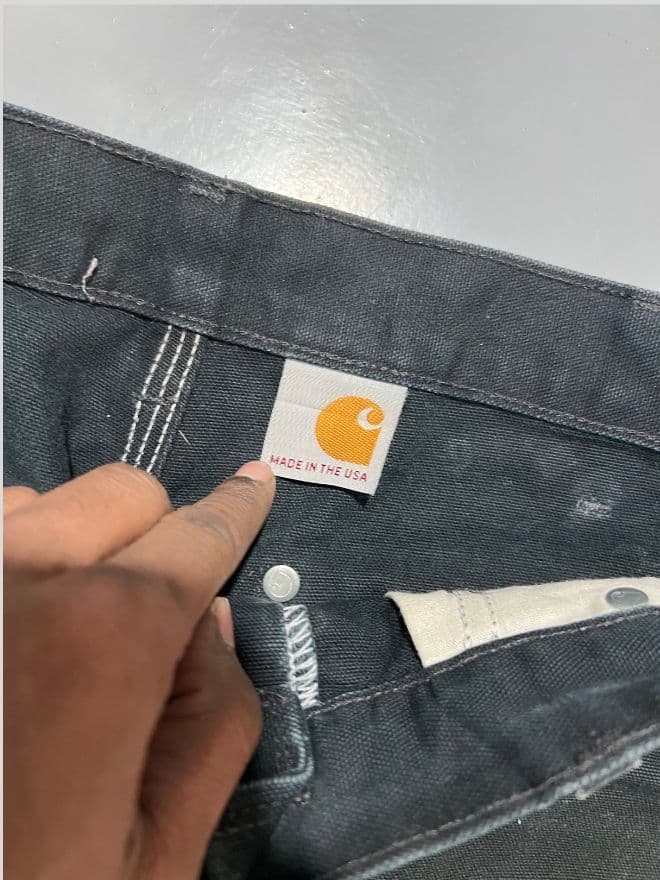 Vintage Carhartt Double Knee Carpenter Denim Pants Men’s 32 Black — image 7 of 9