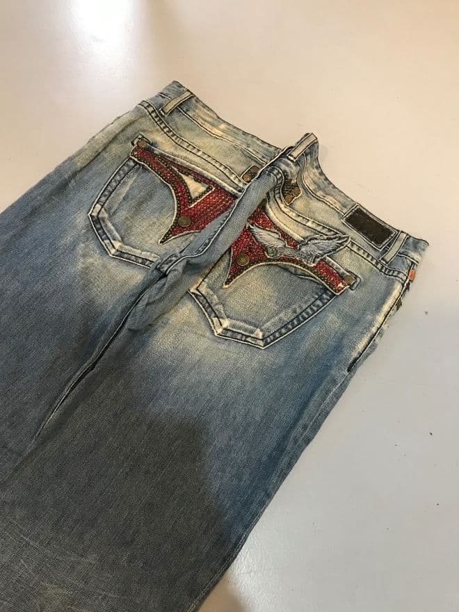 Vintage Robins Jeans Studded Wings Denim Pants – Men’s Size US 43 — image 11 of 12