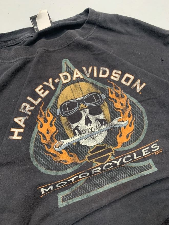 Harley-Davidson Vintage Flame Graphic Full Sleeve Shirt – Black – Size L / XL thumbnail 3
