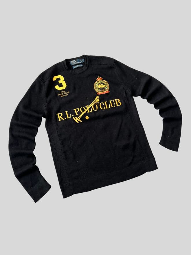 Vintage Polo Ralph Lauren Black Knit Sweater – Size S (Tag M) — image 1 of 8