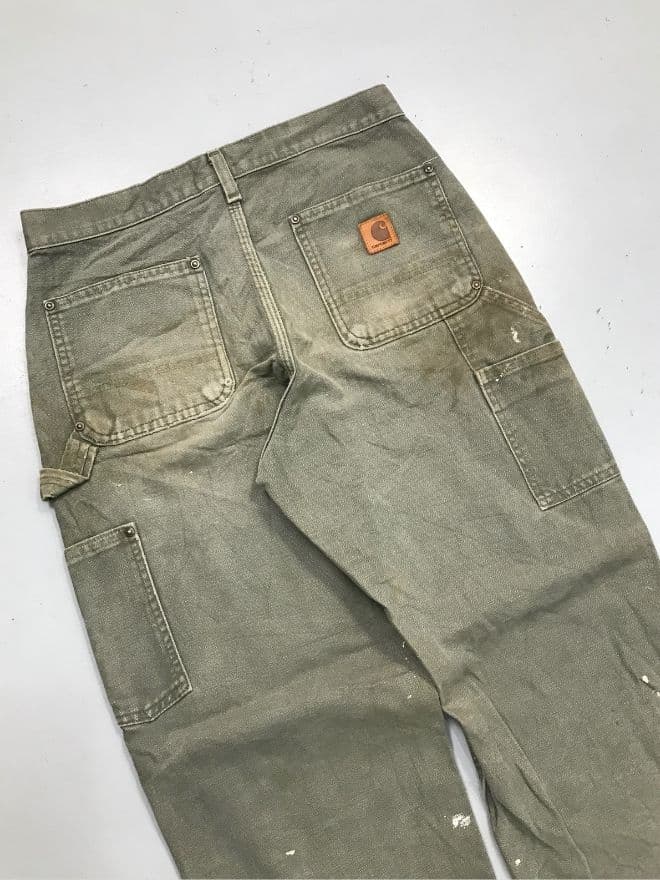 Vintage Carhartt B01 Moss Double Knee Workwear Denim – Green | Size 30 thumbnail 4