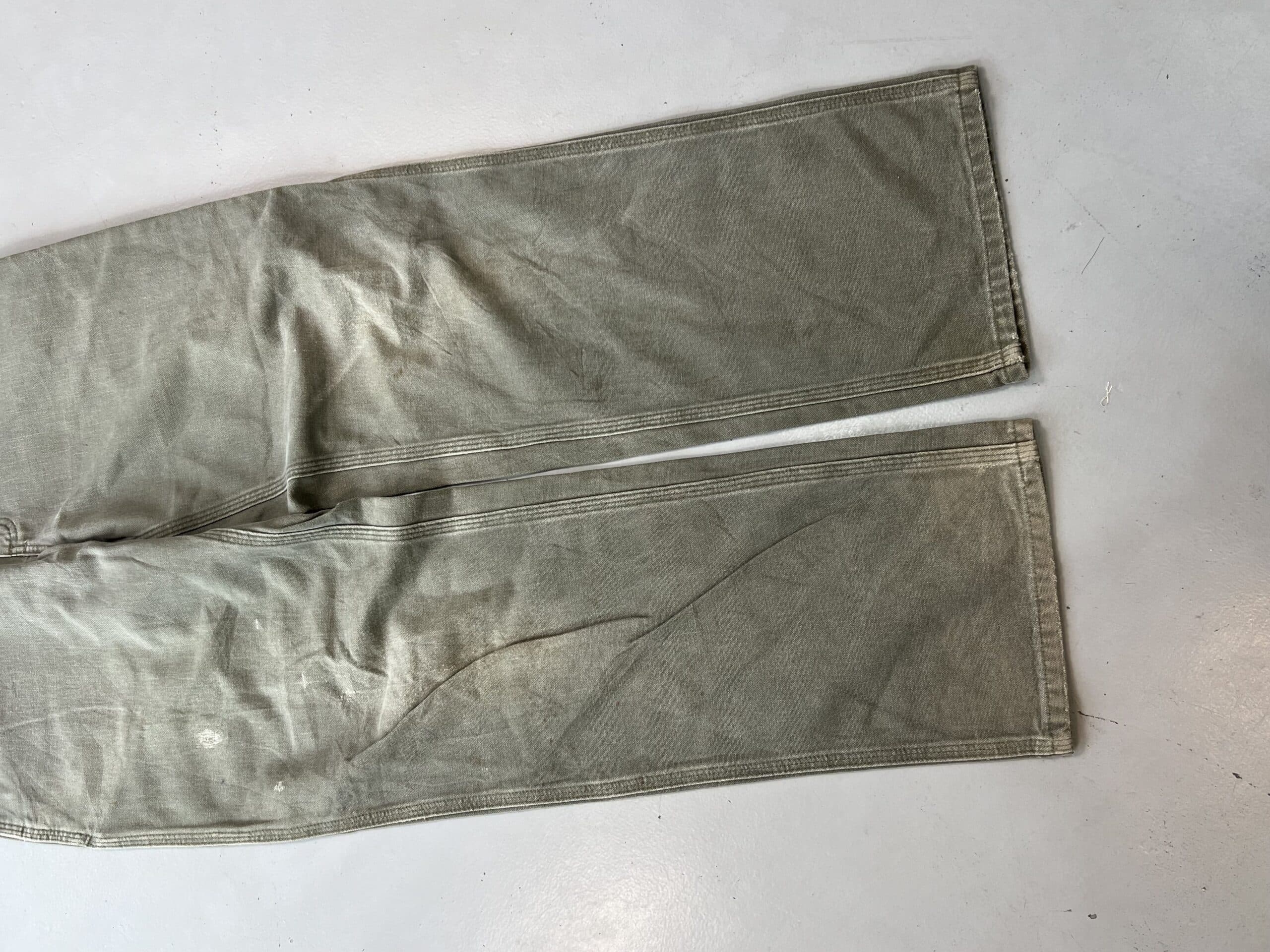 Vintage Carhartt B11 Moss Carpenter Denim – Green Workwear Pants (Size 34) — image 8 of 11