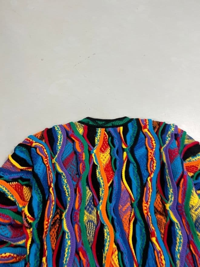 Vintage Coogi 3D Multicolor Knit Sweater — Size S | Rare Textured Streetwear — image 2 of 8