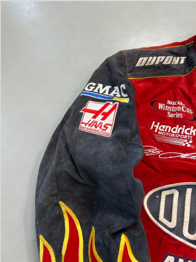 Vintage Jeff Hamilton Chase NASCAR Racing Suede Patch Jacket – Multi Color – Size S — image 6 of 13