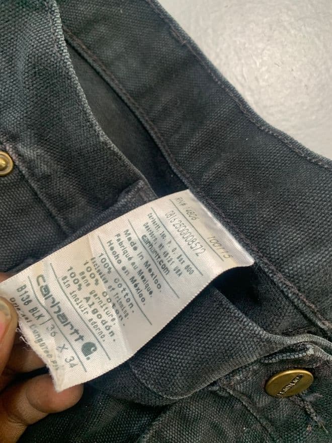 Carhartt Vintage B01 BLK Double Knee Denim – Black – Size 36 – Long 46” Length — image 7 of 7