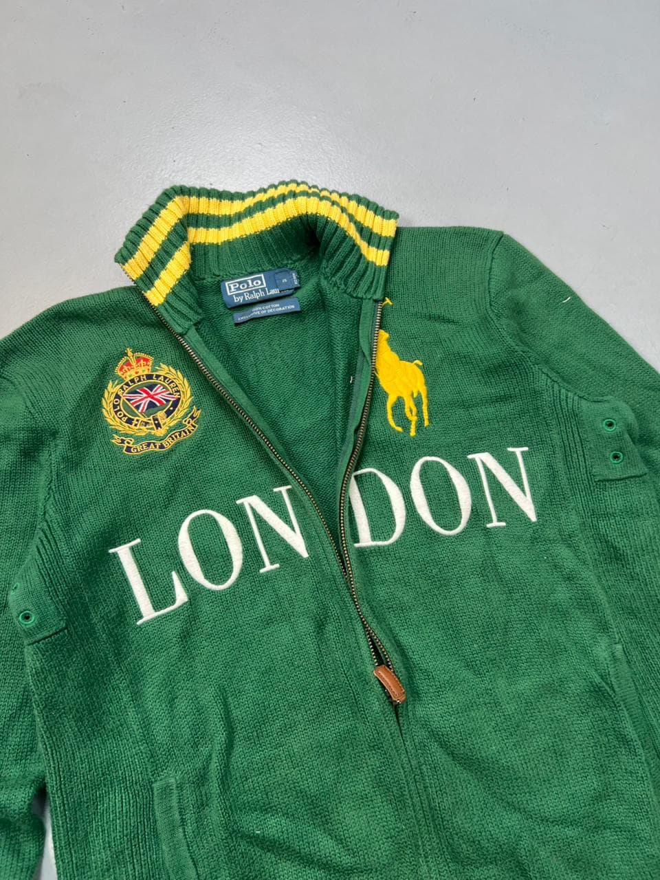 Ralph Lauren Polo Big Pony 1990s – Vintage Green Zip-Up Sweatshirt — image 6 of 6