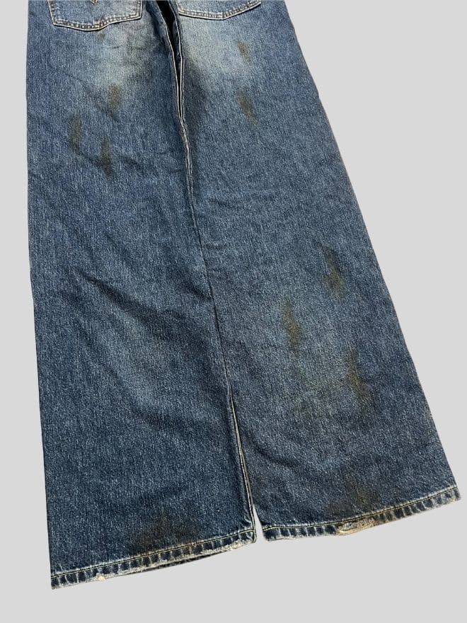 Vintage Levi’s Buckle Belt Denim Jeans | Size 36 | Blue Avant-Garde Pants — image 12 of 15