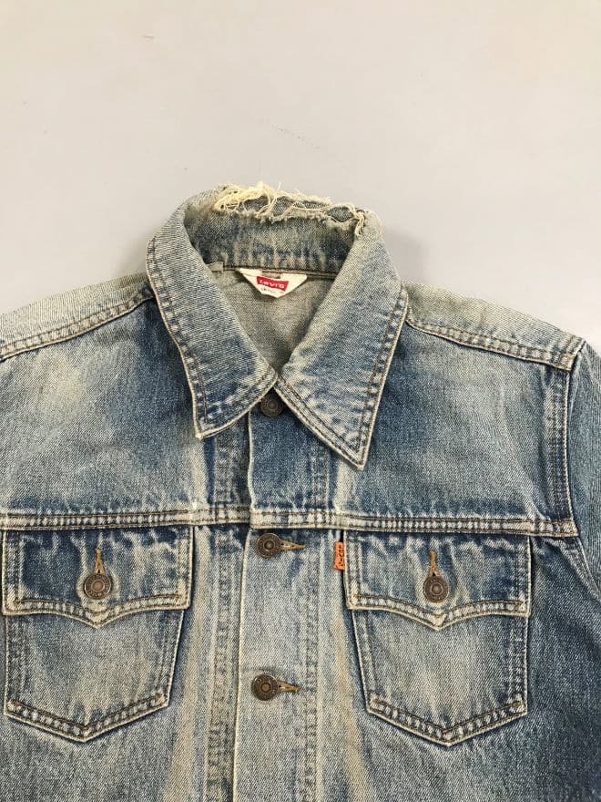 Sunfaded Vintage Levi’s Orange Tab Denim Jacket – Blue – Size XS — image 8 of 13