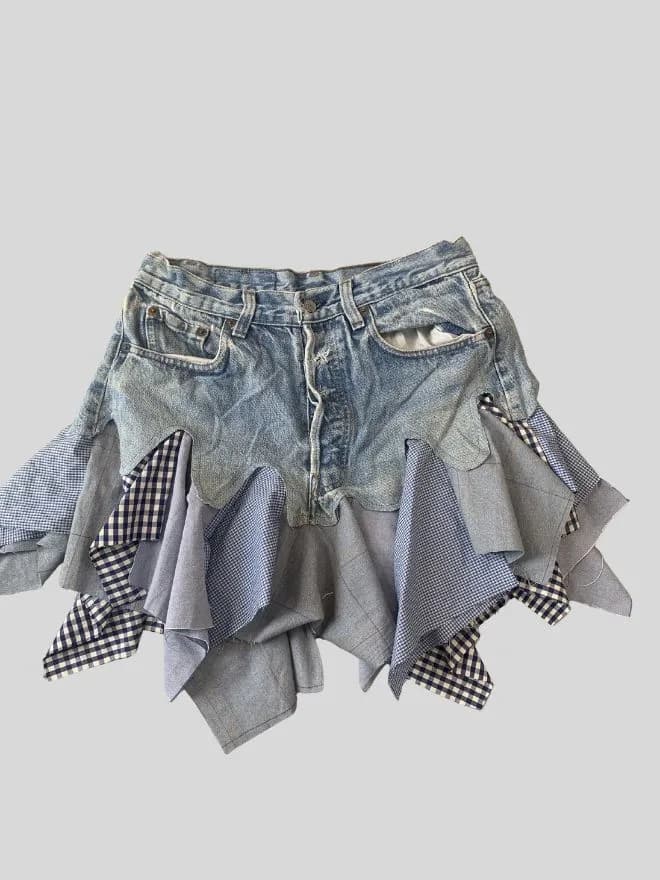 Blunde of Vintage Levi’s Rework checkered skirt — image 8 of 13
