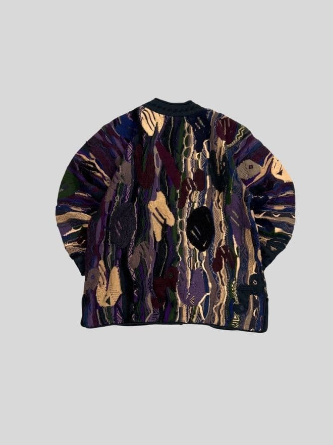 Vintage Coogi 3D Multicolor Knit Cardigan — Size S | Rare Textured Sweater — image 2 of 9