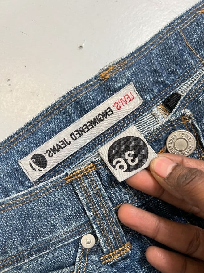 Vintage Levi’s Engineer Denim Jeans with Buckle Belt – Size 36 (US) / 52 (EU) — image 10 of 10