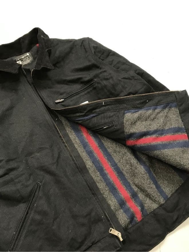 Factory Leftover Vintage Carhartt Blanket-Lined Detroit Jacket – Black (Men’s L / EU 52–54) — image 8 of 9