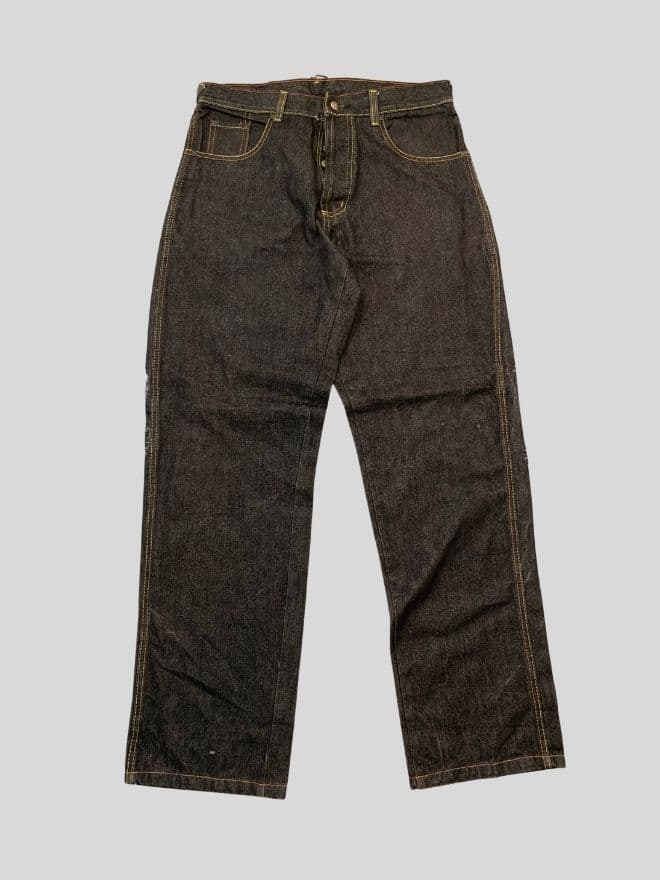 Vintage Evisu-Inspired Diecock Seagull Print Denim – Black – Size 36 — image 13 of 13