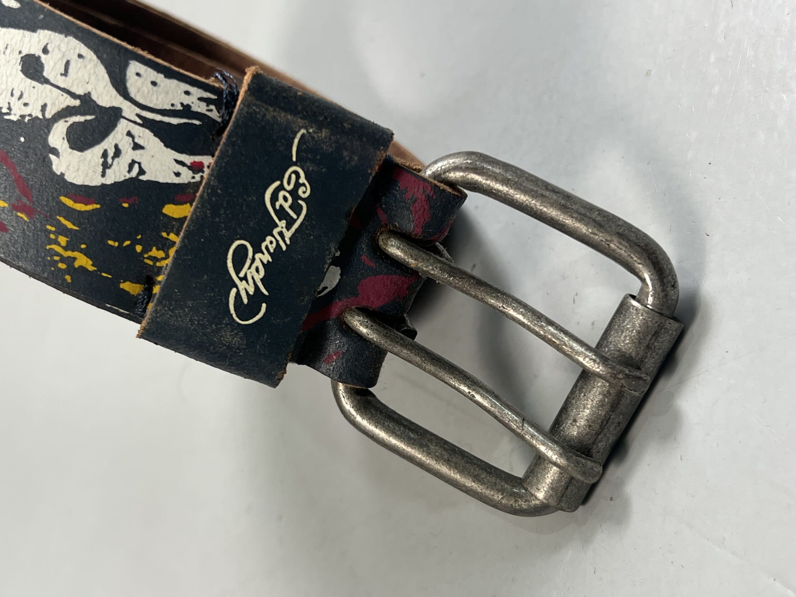Vintage Graphic Leather Belt — Adjustable S to XL thumbnail 3