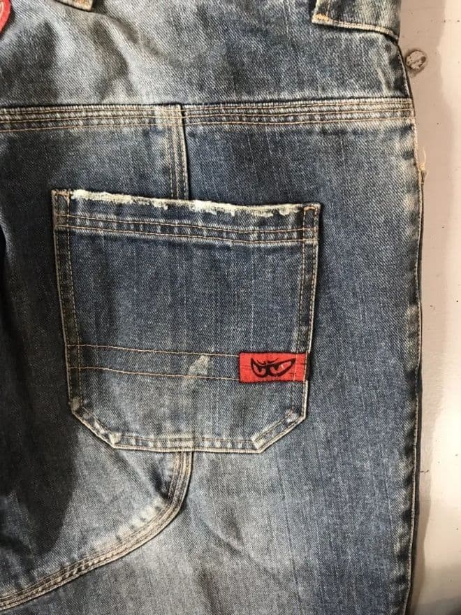 JNCO × Vintage Suomy Embroidered Denim Jeans – Baggy Fit – Size 36 — image 10 of 13
