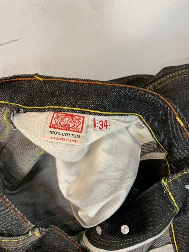 Vintage Evisu-Inspired Diecock Seagull Print Denim – Black – Size 36 — image 8 of 13