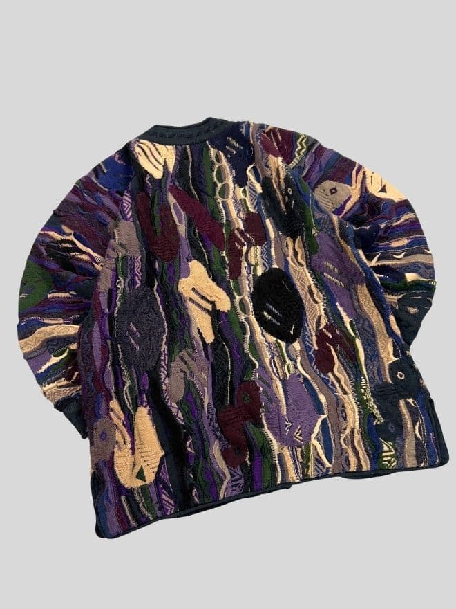 Vintage Coogi 3D Multicolor Knit Cardigan — Size S | Rare Textured Sweater — image 7 of 9