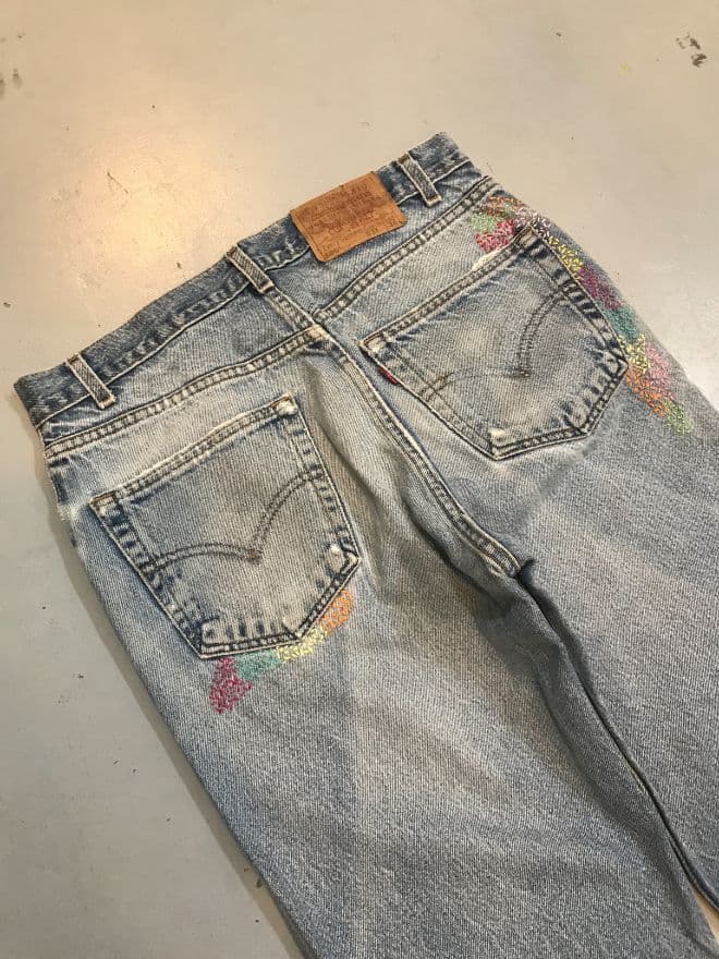 Vintage Levi’s 505 Shashiko Work Jeans – Blue Denim (Men’s Size 32) — image 8 of 8