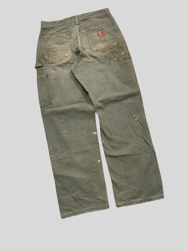 Vintage Carhartt B01 Moss Double Knee Workwear Denim – Green | Size 30 — image 8 of 9