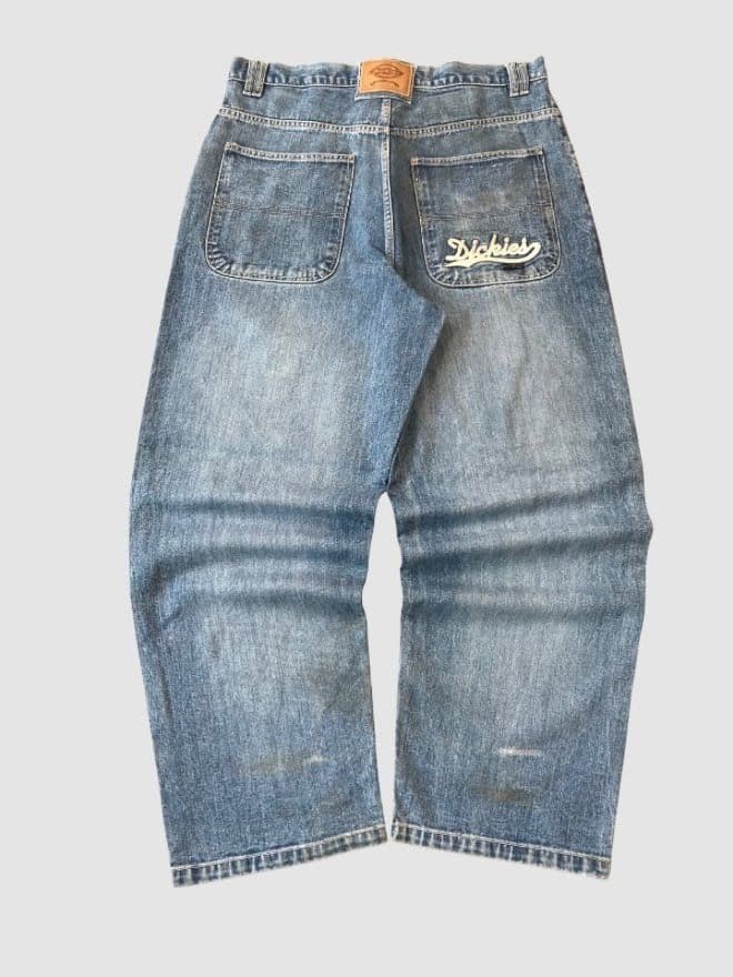 CRAZY VINTAGE DICKIES SPELLOUT BAGGY FIT DENIM thumbnail 4