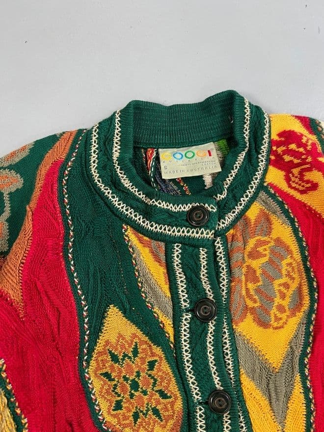 Vintage Coogi 3D Multicolor Knit Crop Sweater — Women’s Small | Rare Retro Style — image 4 of 8
