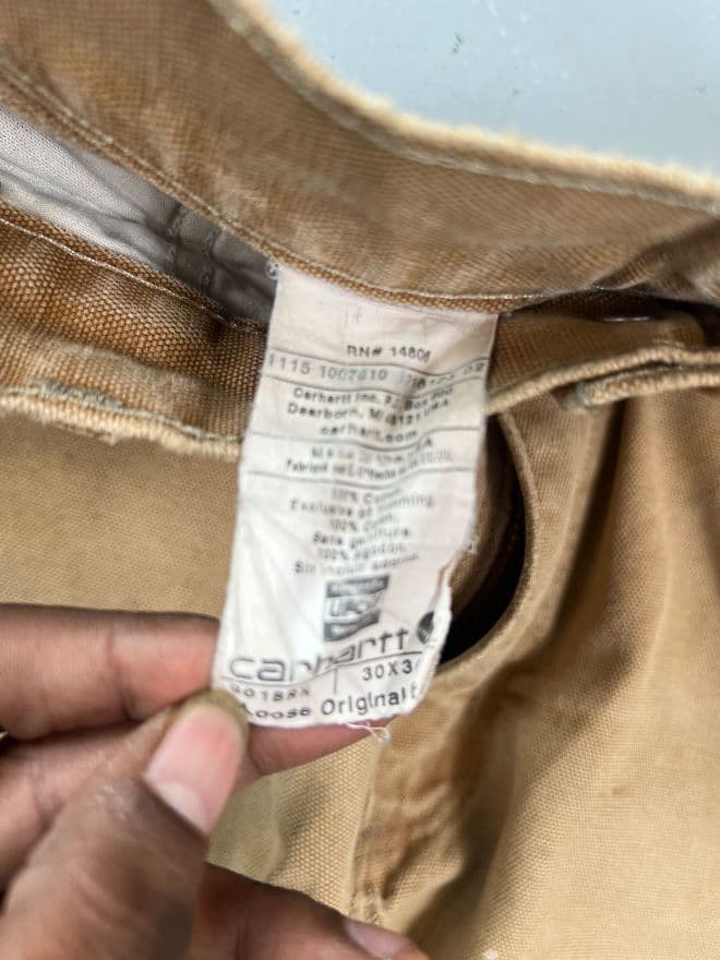 Vintage Carhartt B01 BRN Double Knee Workwear Pants – Size 30 — image 9 of 12