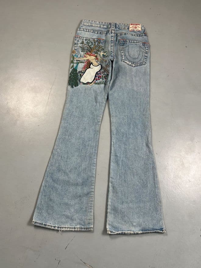 Vintage True Religion Embroidered Denim Jeans – Size 26 — image 5 of 13