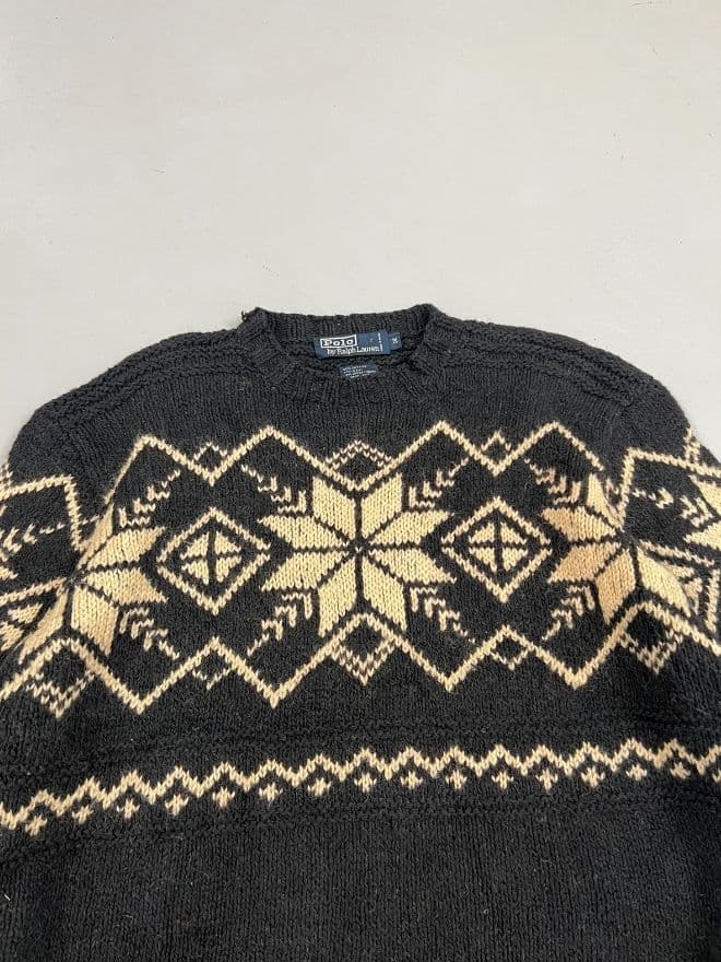 Vintage Polo Ralph Lauren Knit Sweater Black – Size M thumbnail 4