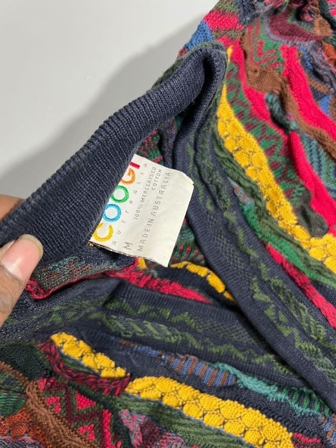 Vintage Coogi 3D Multicolored Knit Cardigan (M) — image 6 of 9