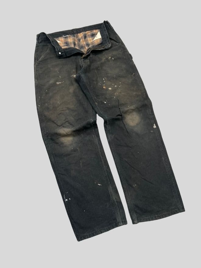 Vintage Carhartt Black Blanket-Lined Denim Jeans – Size 32 (US) / 48 (EU) — image 1 of 8