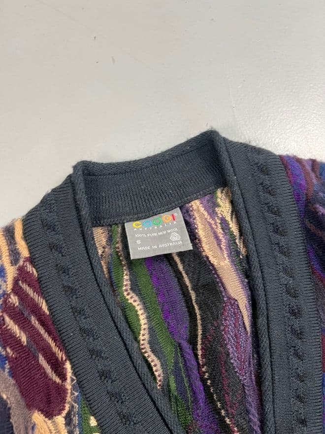 Vintage Coogi 3D Multicolor Knit Cardigan — Size S | Rare Textured Sweater — image 3 of 9