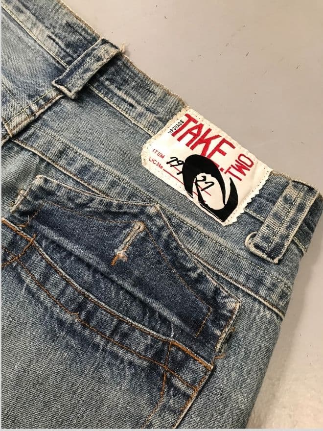Crazy Vintage Japanese Embroidered Denim – Blue – Size 34 thumbnail 3