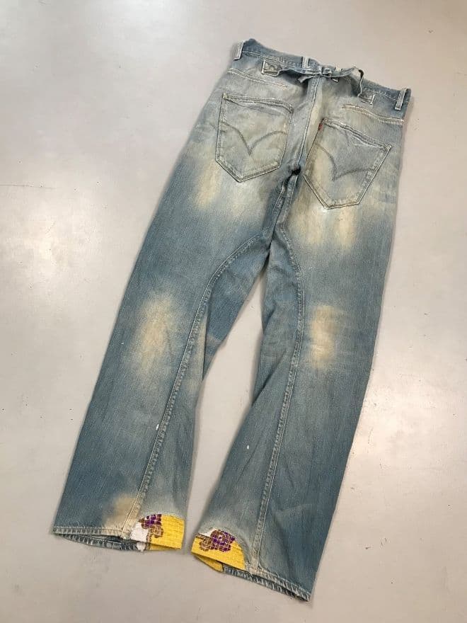 Vintage Levi’s Engineer Jeans Buckle Belt Denim — Size 34 — image 1 of 14