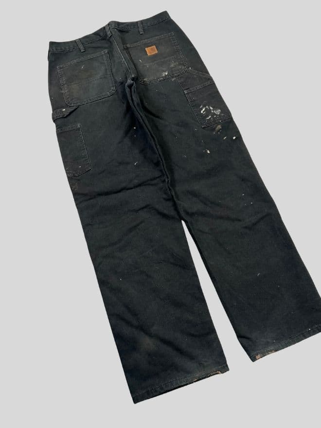 Vintage Carhartt Black Blanket-Lined Denim Jeans – Size 32 (US) / 48 (EU) thumbnail 4