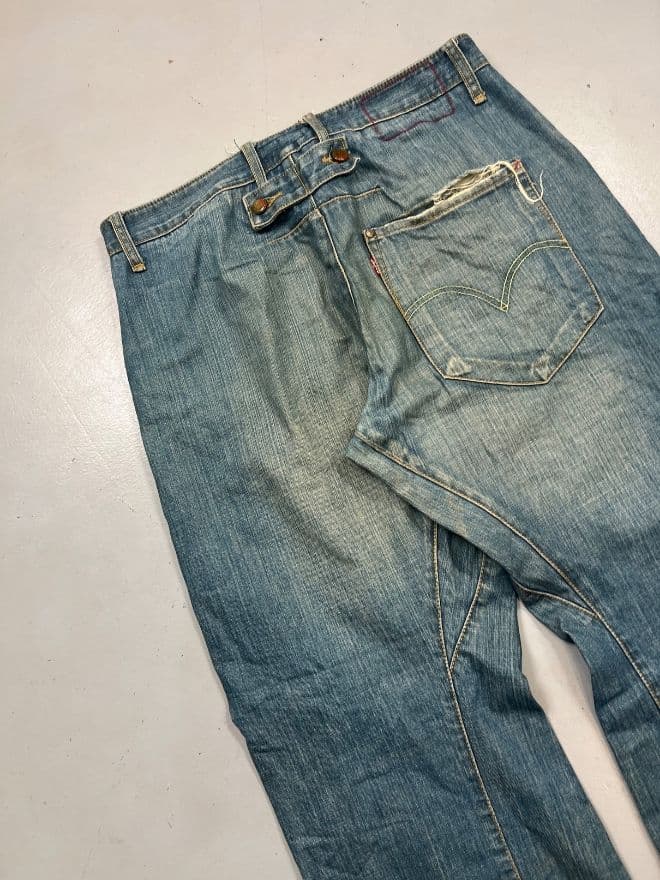 Vintage Levi’s Engineer Pants Buckle Belt Denim | Size 34 | Blue Workwear Jeans — image 9 of 10